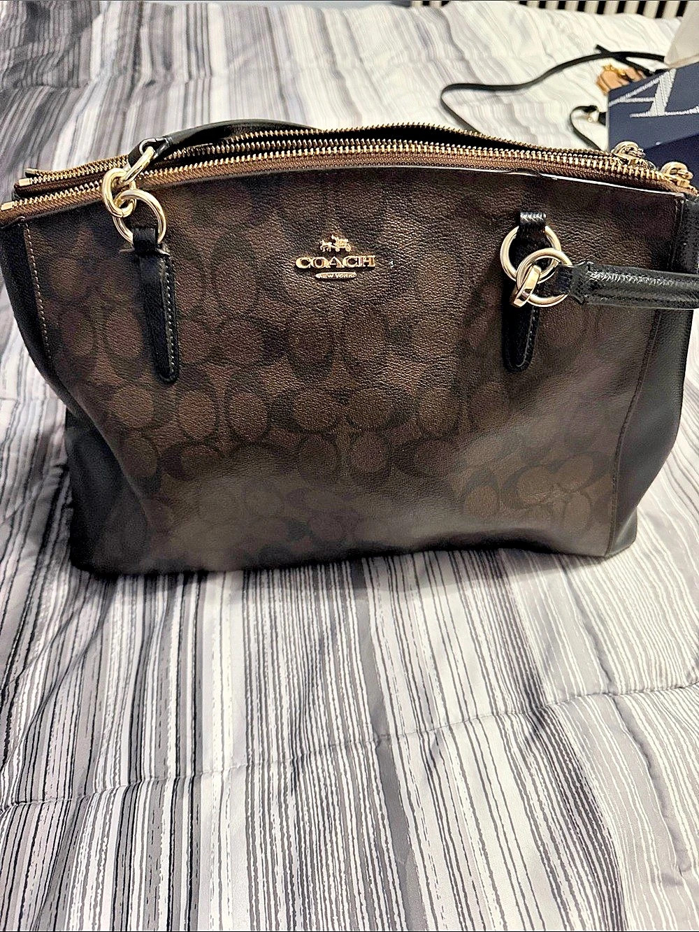 Coach Christie Carryall in Signature Canvas (Brown/Black)
